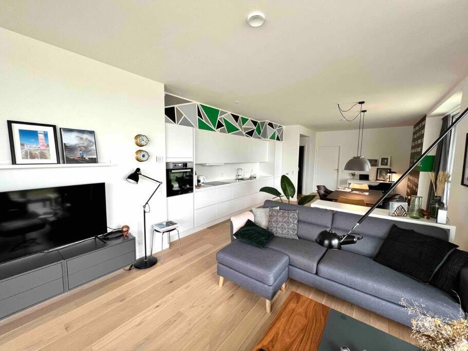 Bo Med Stil Og Udsigt Til Aarhus Lystbadehavn 아파트 외부 사진